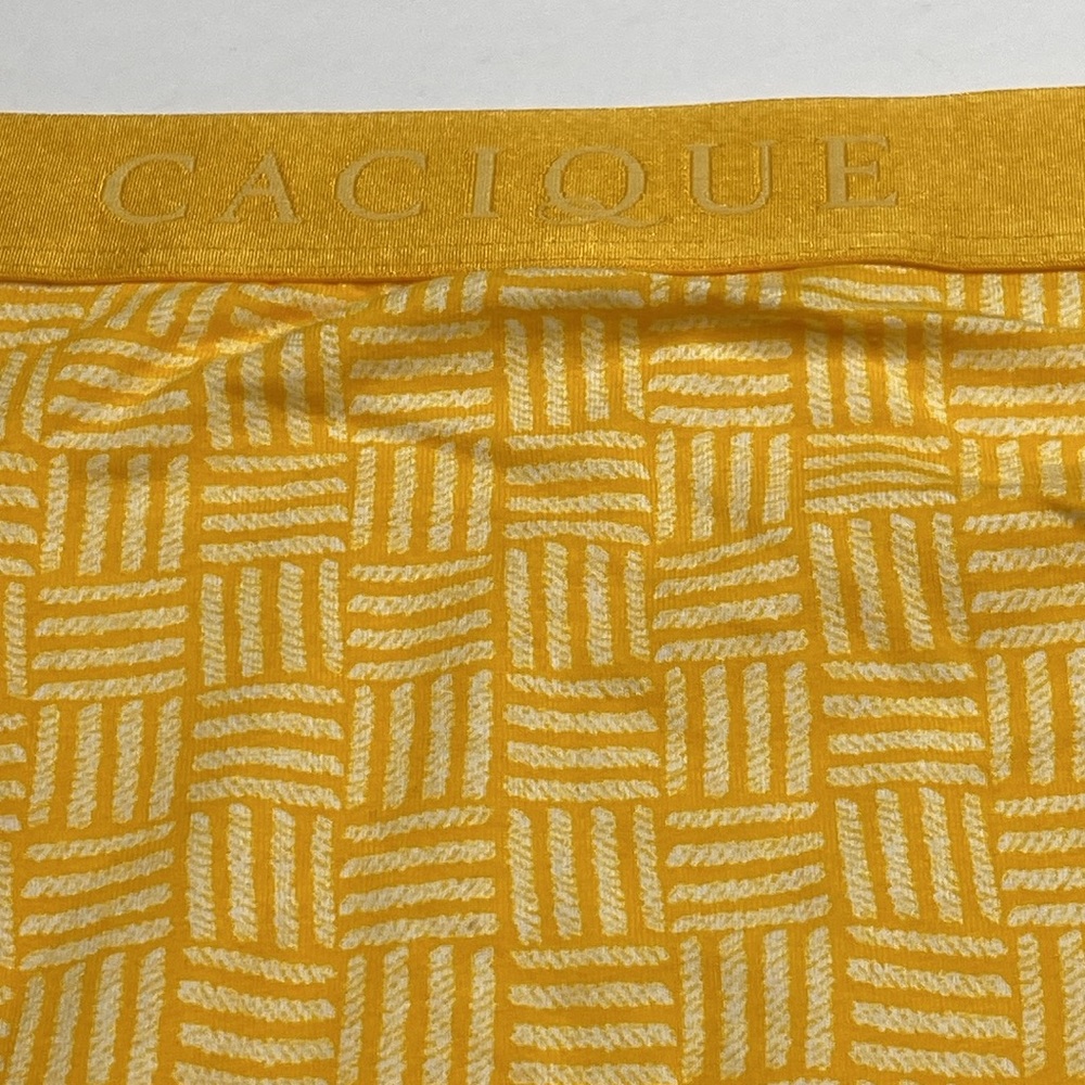 30/32 yellow geometric cotton full brief panty wide waistband NWT Lane Bryant 5x - Picture 3 of 7